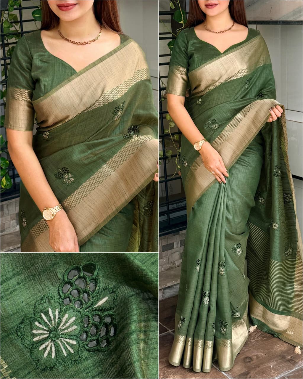 Buy Assam Silk Zari Jacquard Border With Zari Weaving Chit Pallu With Running Blouse