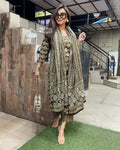 New Straight Black Kurta Set With New Style in Saganeri Block Print