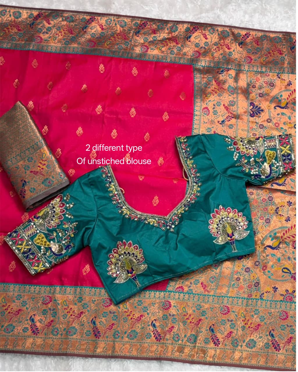Apsara Banarasi Silk Heavy Minakari with Handwork Designer Unstitched Blouse