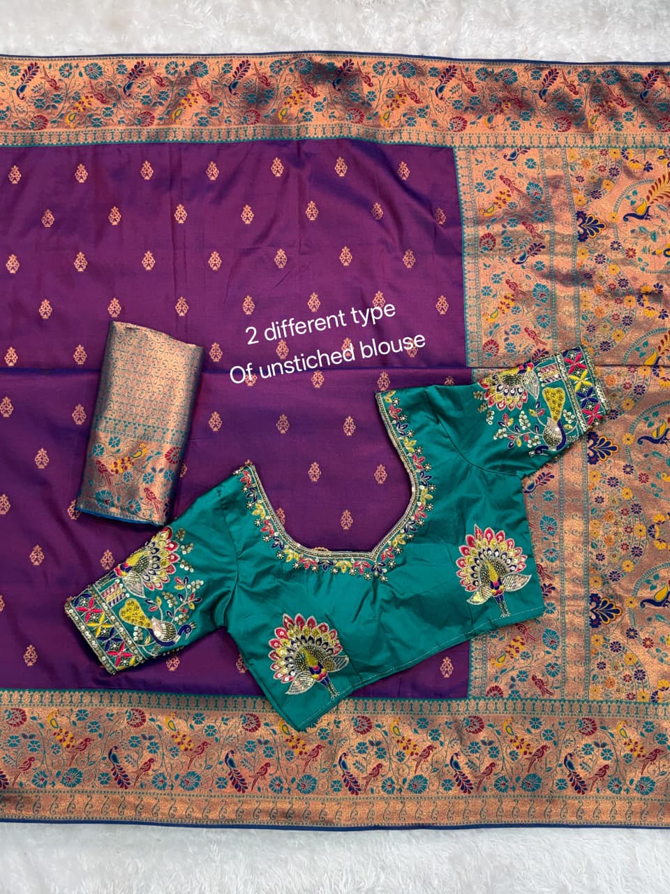 Apsara Banarasi Silk Heavy Minakari with Handwork Designer Unstitched Blouse