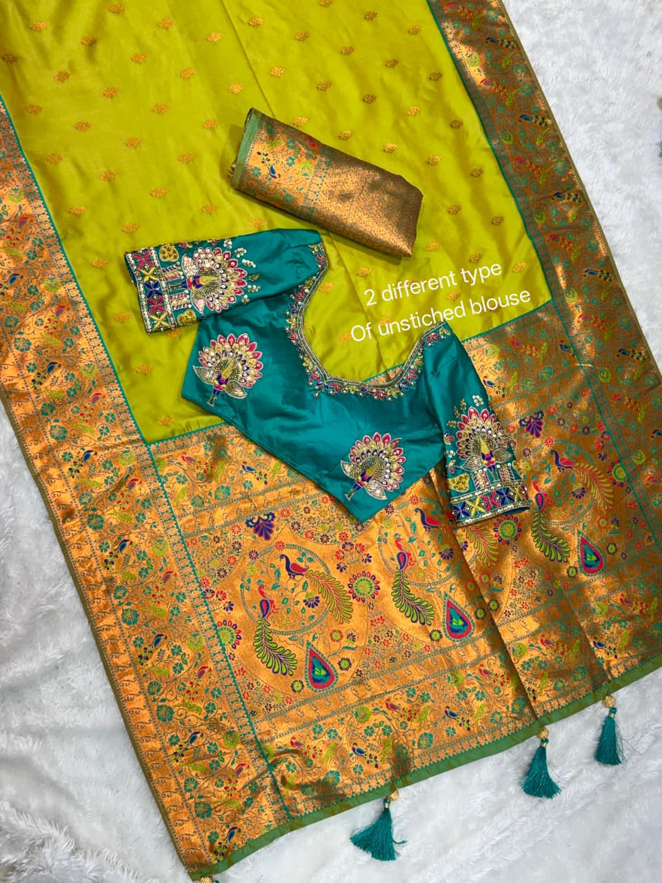 Apsara Banarasi Silk Heavy Minakari with Handwork Designer Unstitched Blouse