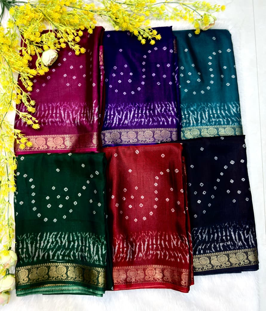 Qalamkari  Soft Black Two Tone Dola Silk Sarees  With Pen Kalamkari Design