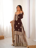 Vastrahut Ethnic Motifs Embroidered Sharara Set with Dupatta ( For Size Details See Description)