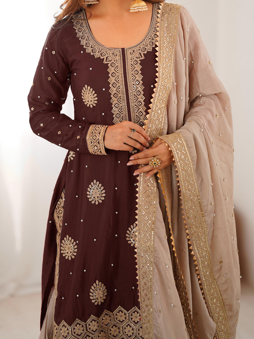 Vastrahut Ethnic Motifs Embroidered Sharara Set with Dupatta ( For Size Details See Description)