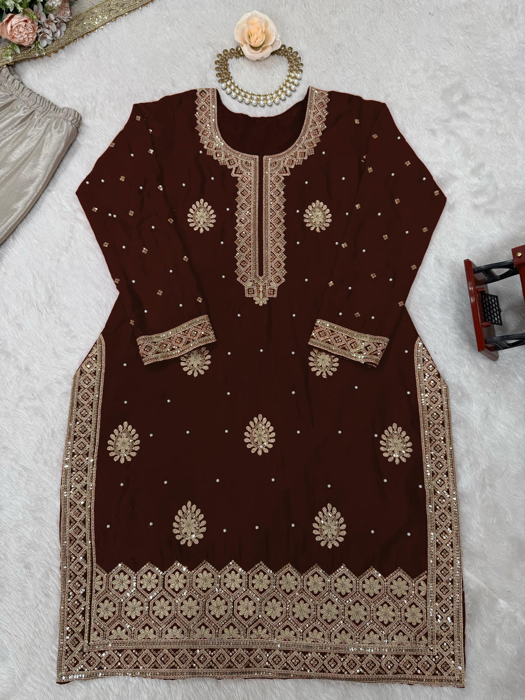 Vastrahut Ethnic Motifs Embroidered Sharara Set with Dupatta ( For Size Details See Description)