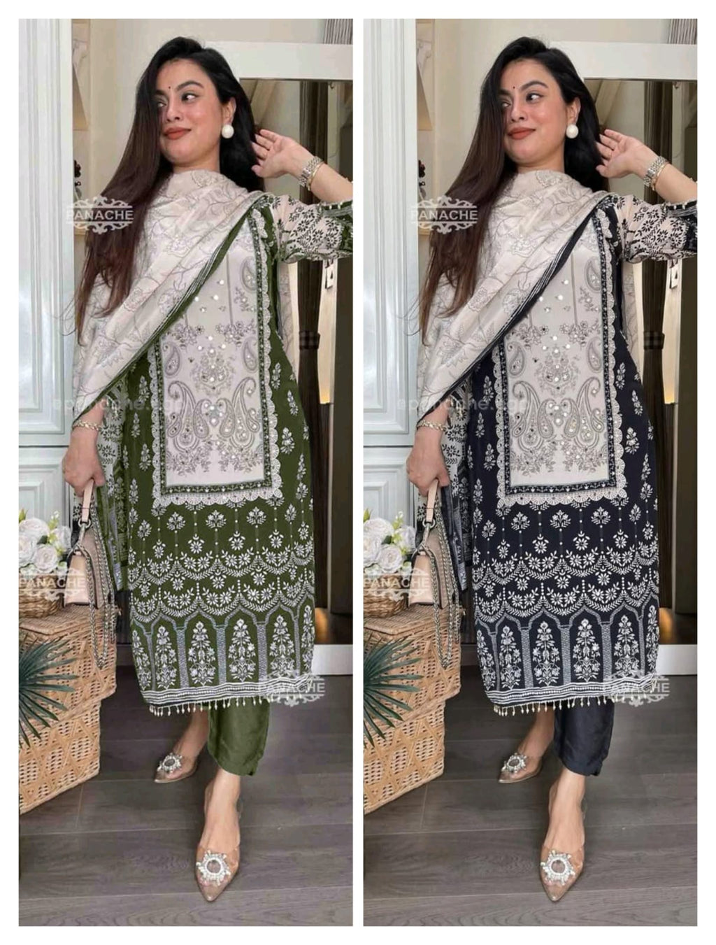 DESIGNER WEAR TRENDING  TOP WITH PRINTED WORK WITH DIAMOND WORK WITH PANTS AND DUPATTA