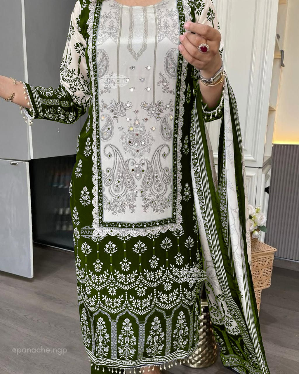 DESIGNER WEAR TRENDING  TOP WITH PRINTED WORK WITH DIAMOND WORK WITH PANTS AND DUPATTA