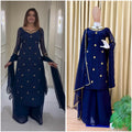 NEW SUPERHIT TRENDING FESTIVE COLLECTION KURTI, PLAZZO & DUPATTA SET WITH EMBROIDERY WORK ON FAUX GEORGETTE FABRIC