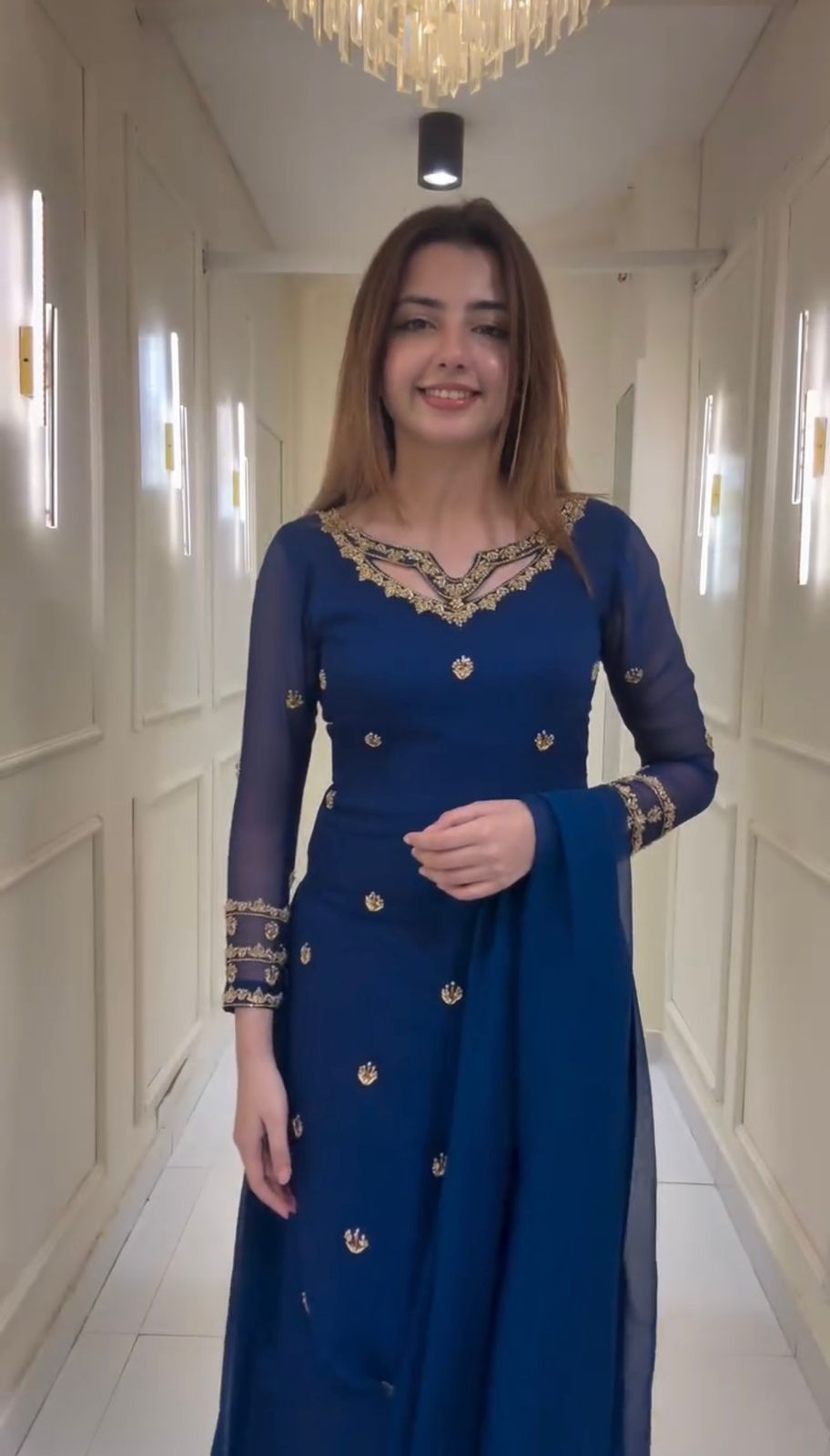 NEW SUPERHIT TRENDING FESTIVE COLLECTION KURTI, PLAZZO & DUPATTA SET WITH EMBROIDERY WORK ON FAUX GEORGETTE FABRIC