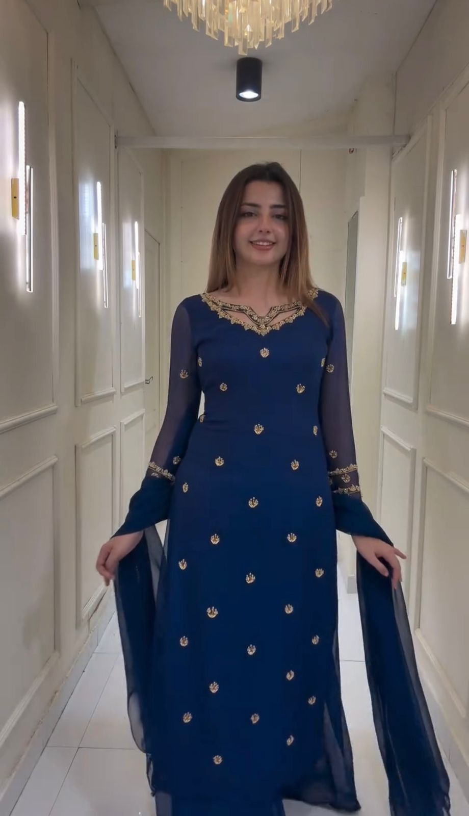 NEW SUPERHIT TRENDING FESTIVE COLLECTION KURTI, PLAZZO & DUPATTA SET WITH EMBROIDERY WORK ON FAUX GEORGETTE FABRIC