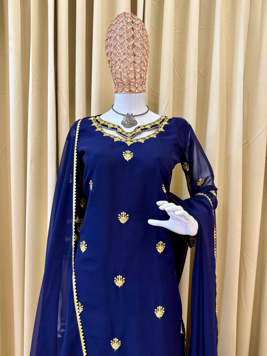 NEW SUPERHIT TRENDING FESTIVE COLLECTION KURTI, PLAZZO & DUPATTA SET WITH EMBROIDERY WORK ON FAUX GEORGETTE FABRIC