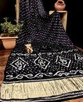 Gaji Silk Original Bandhani Saree With Pure Lagadi Patta