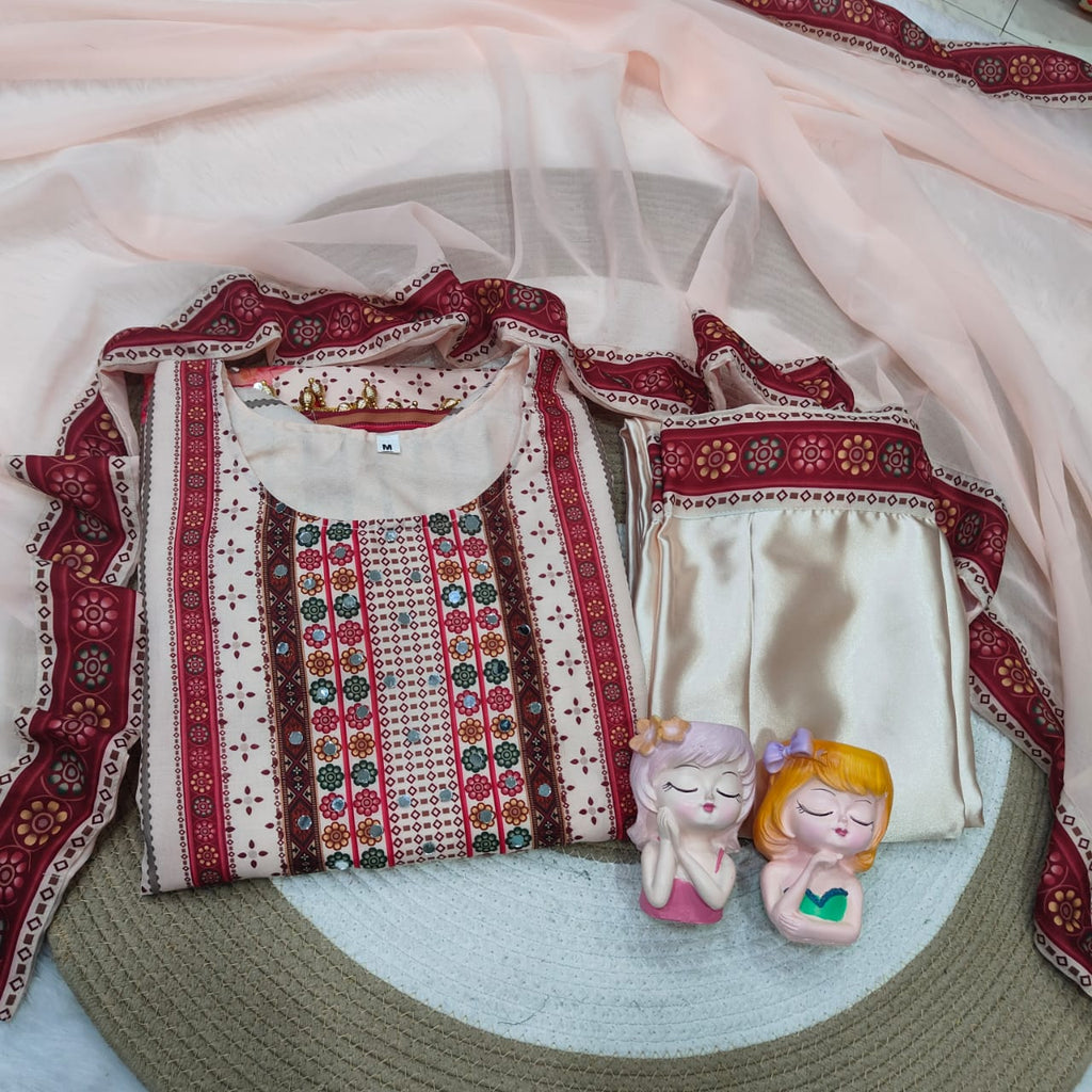 Exquisite Muslin Pakistani Suit with Original Mirror Work
