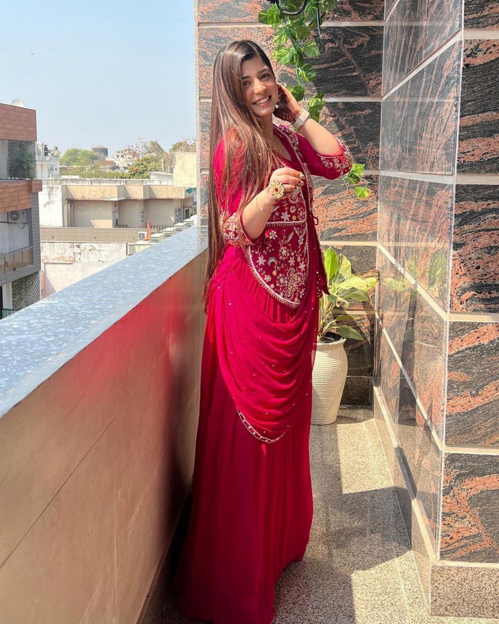 😍Presenting By New Party Wear Designer Gown With Koti And Dupatta😍 (For Size Information See Description)