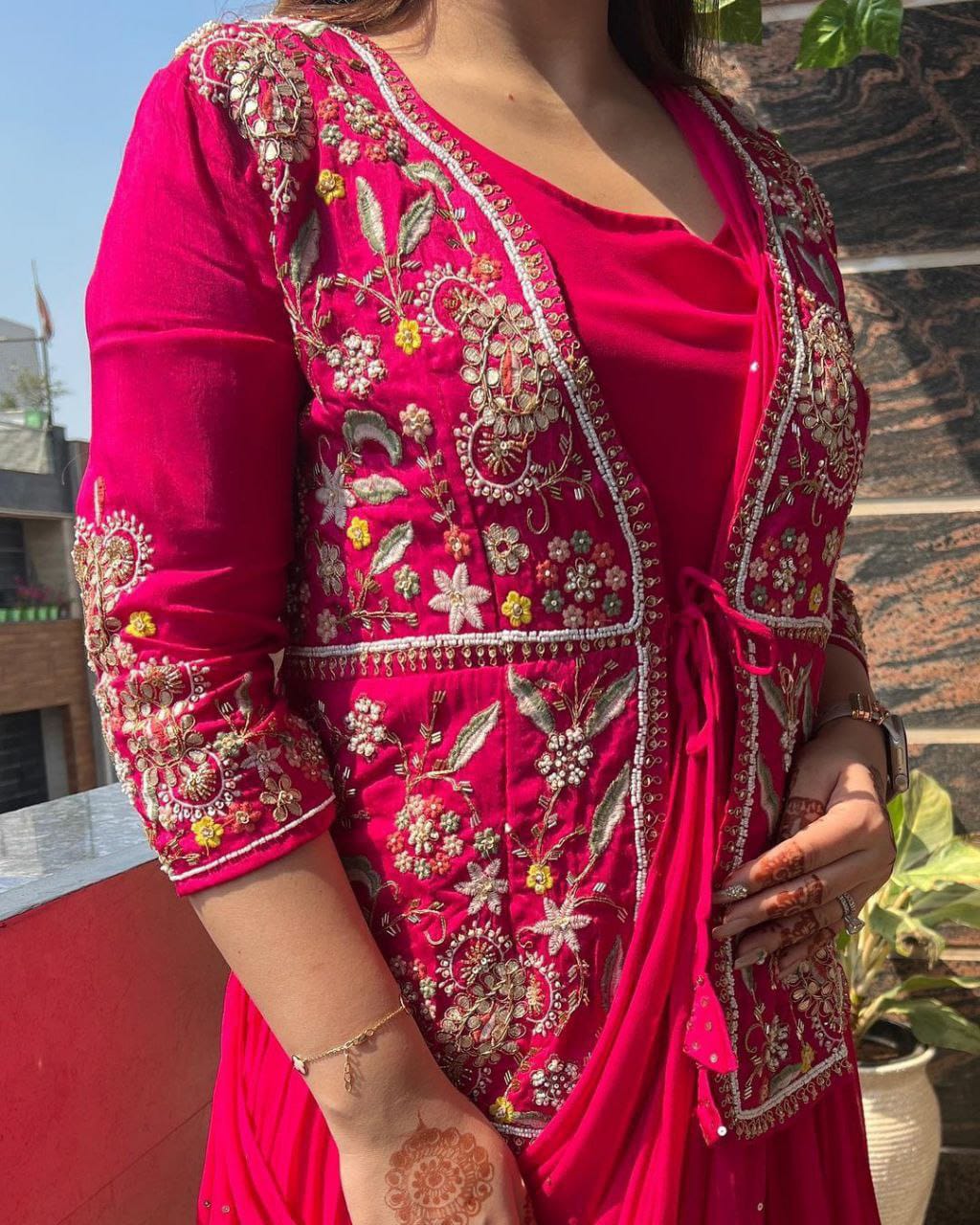 😍Presenting By New Party Wear Designer Gown With Koti And Dupatta😍 (For Size Information See Description)