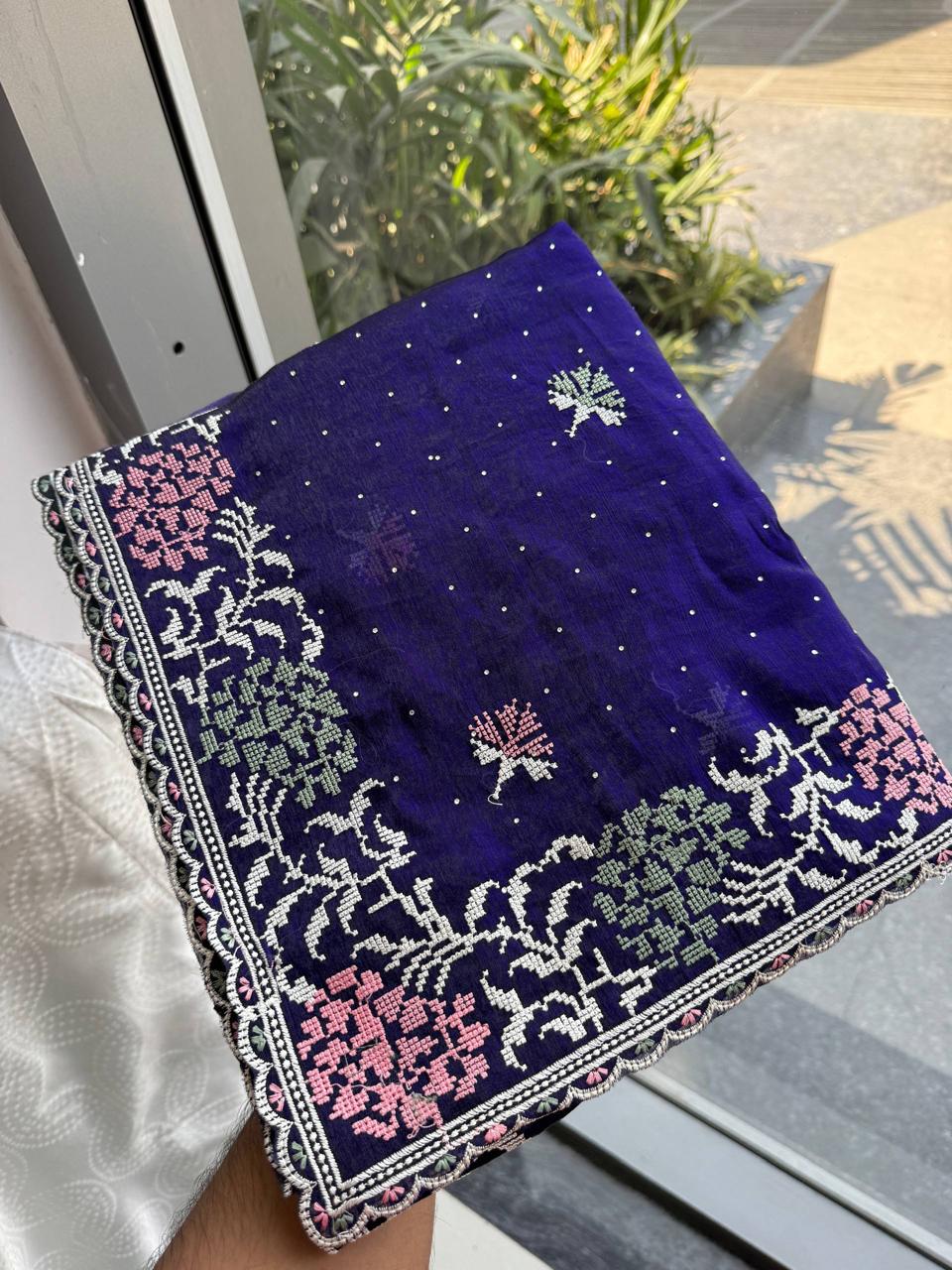 Party Wear Soft Fendy Chiffon Silk Saree