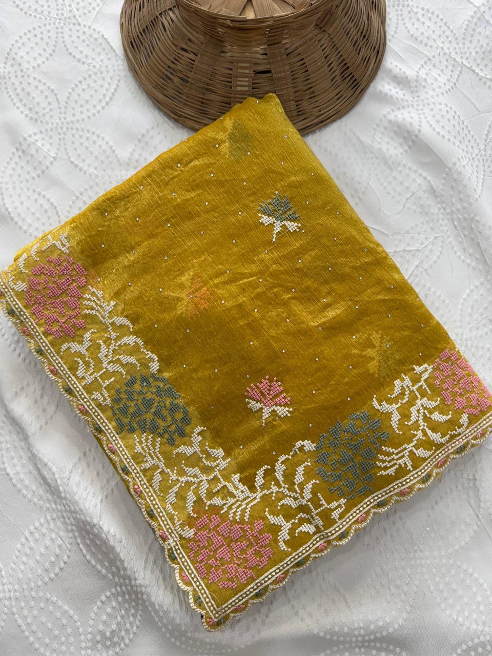 Party Wear Soft Fendy Chiffon Silk Saree