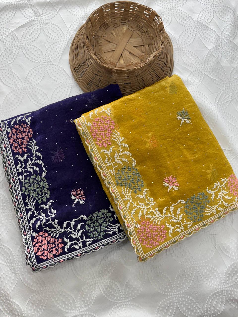 Party Wear Soft Fendy Chiffon Silk Saree
