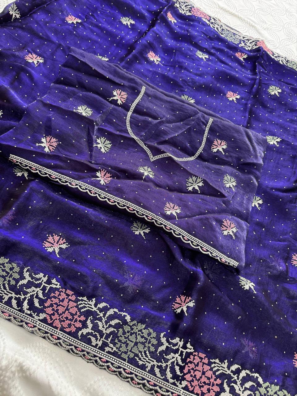 Party Wear Soft Fendy Chiffon Silk Saree