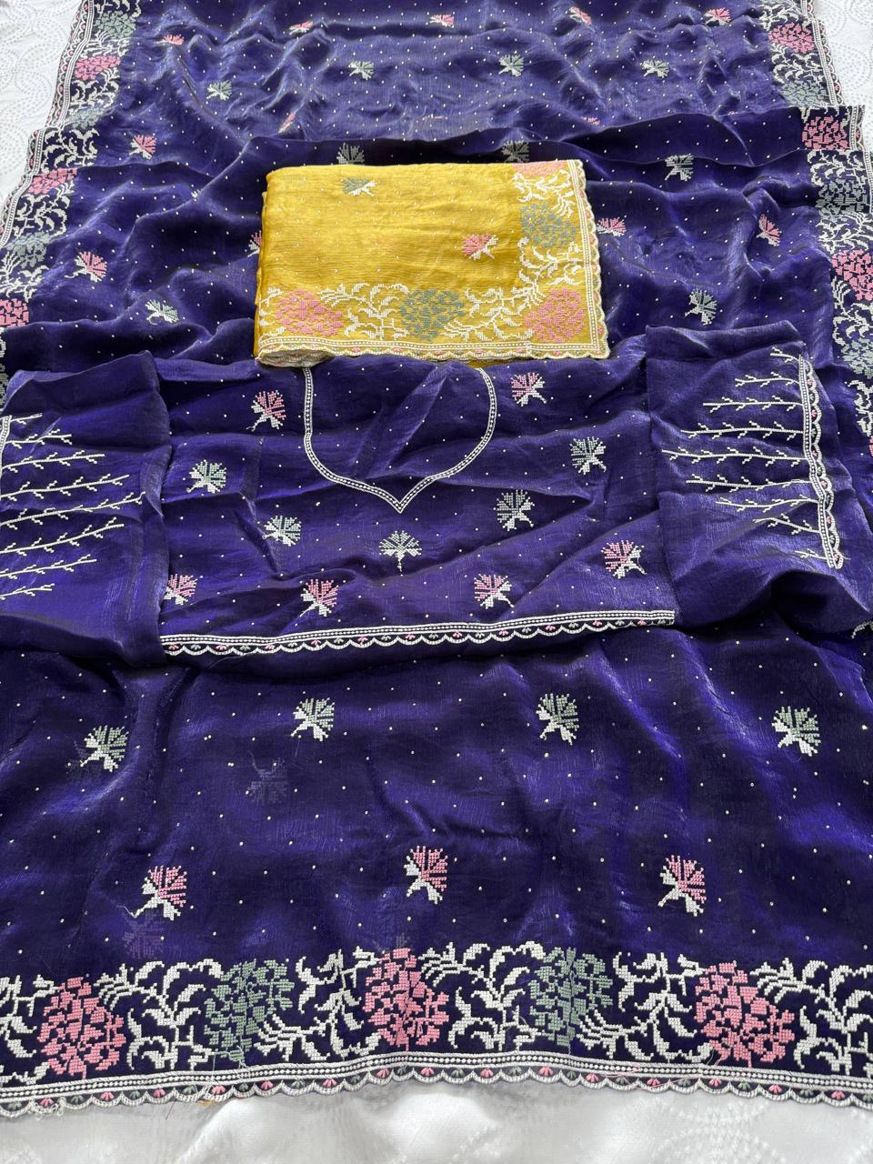 Party Wear Soft Fendy Chiffon Silk Saree
