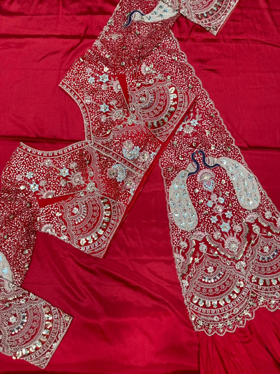 Buy New Super Trending Embroidery Sequence Work Ready To Wear Saree With Embroidery Blouse