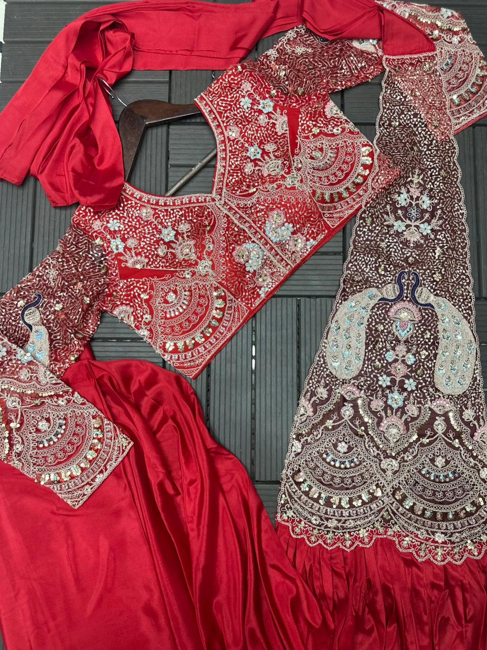 Buy New Super Trending Embroidery Sequence Work Ready To Wear Saree With Embroidery Blouse