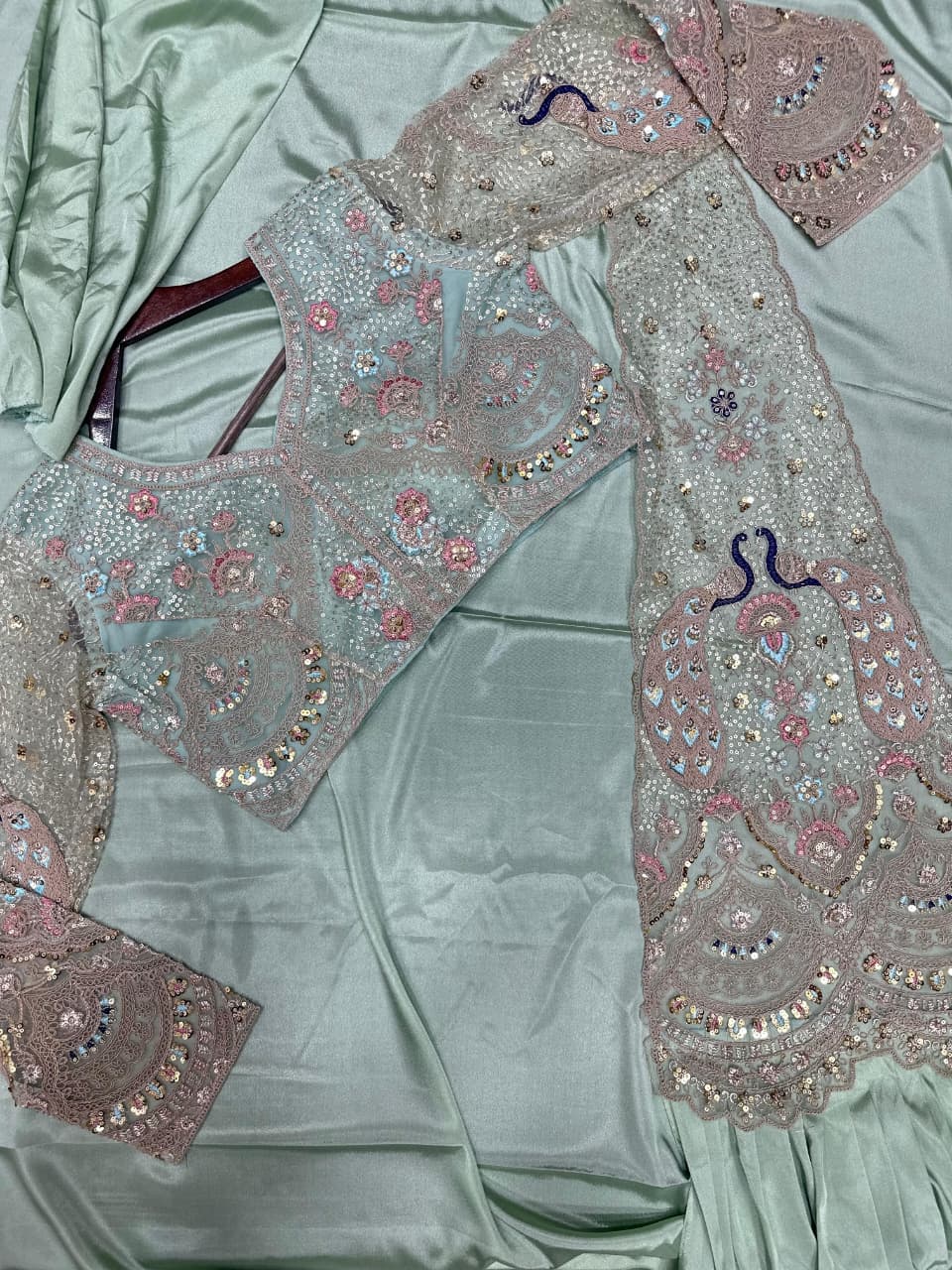 Buy New Super Trending Embroidery Sequence Work Ready To Wear Saree With Embroidery Blouse