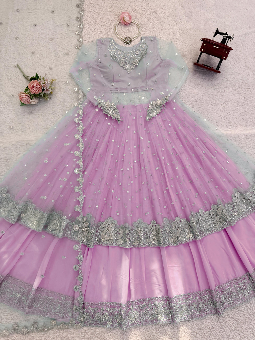 Try This "Gown-Lehenga" Effortless Charm With Our Exclusive 3-Piece Set – Crafted For Comfort, Stitched With Grace