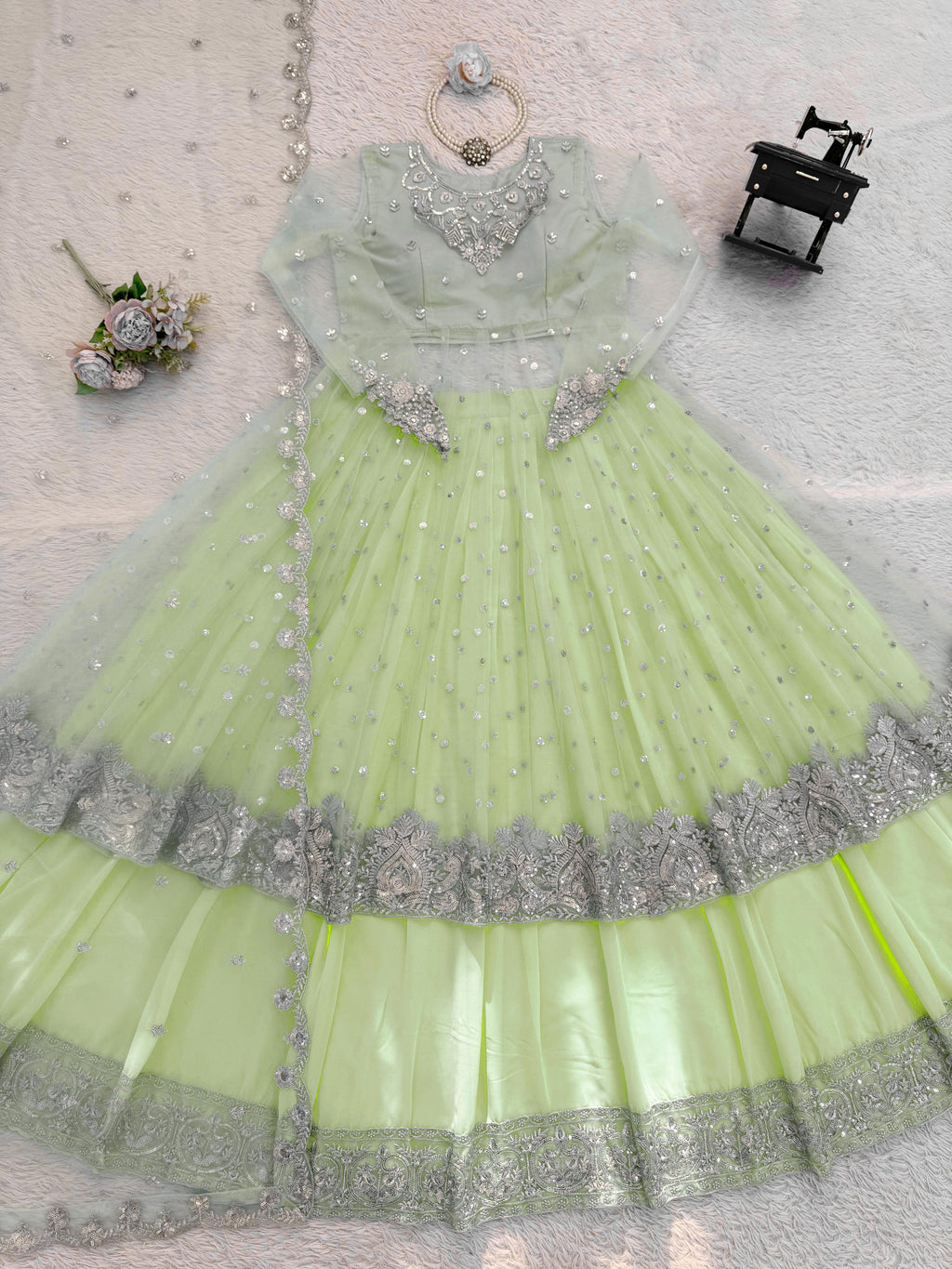 Try This "Gown-Lehenga" Effortless Charm With Our Exclusive 3-Piece Set – Crafted For Comfort, Stitched With Grace