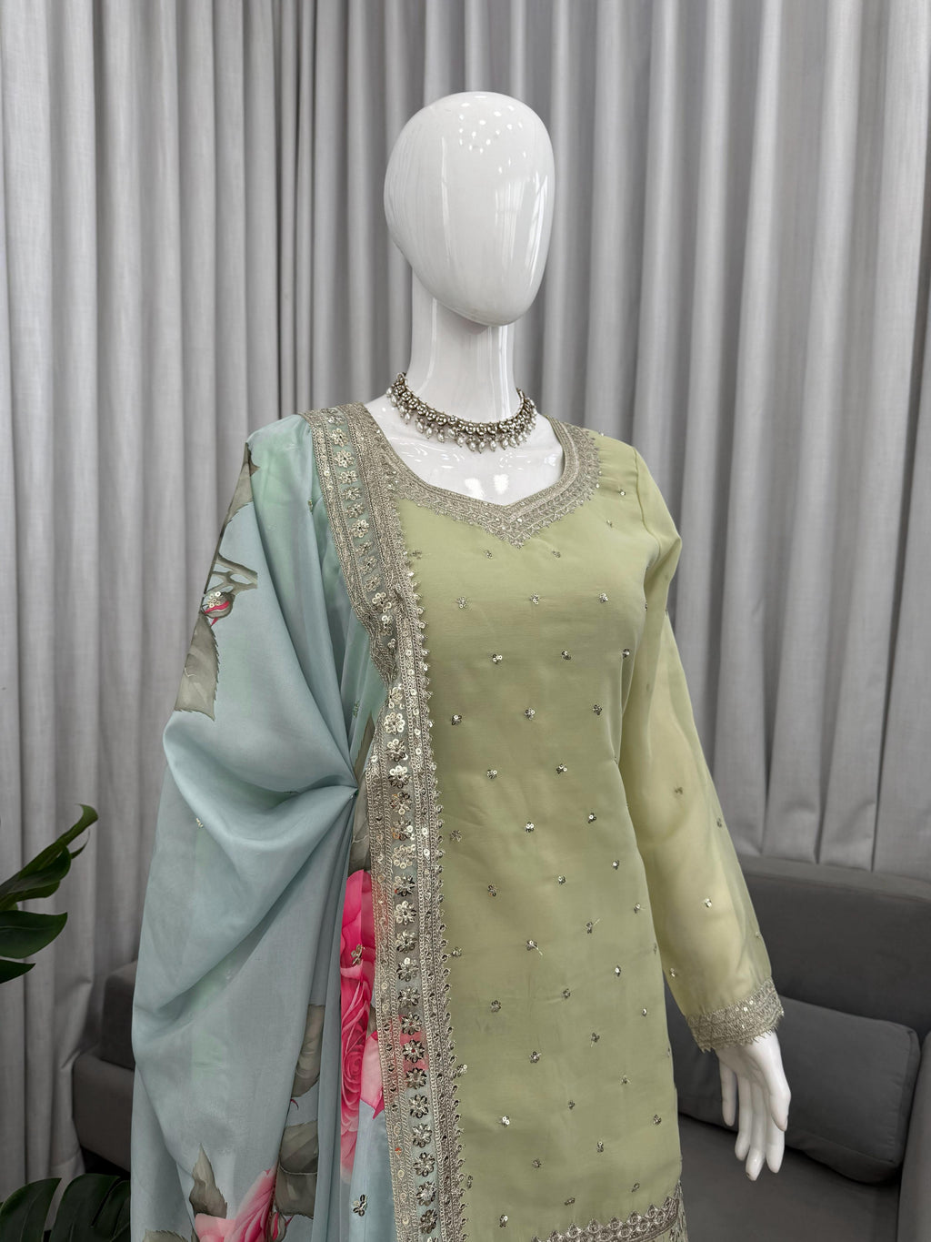 Designer Sharara Set Crafted In Classy Tones With Premium Fabric & Detailing