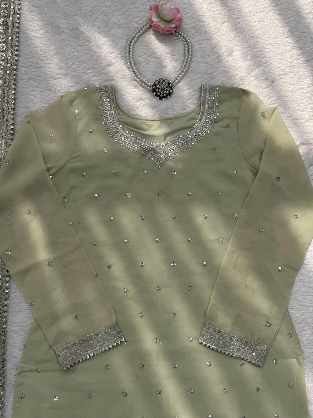 Designer Sharara Set Crafted In Classy Tones With Premium Fabric & Detailing