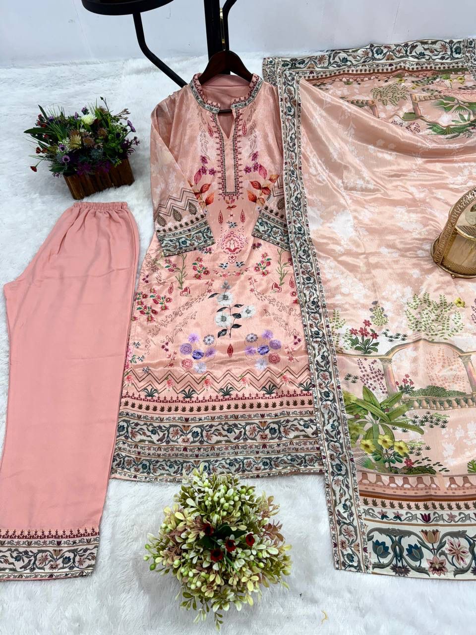 NEW READY TO WEAR COLLECTION FANCY PRINTED KURTI WITH BEAUTIFUL BOTTOM AND ATTRACTIVE DUPATTA 👗