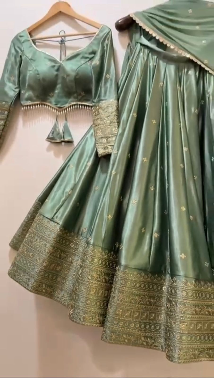 See This Japan Satin Silk Lehenga Choli with Sequence Embroidery