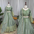 See This Japan Satin Silk Lehenga Choli with Sequence Embroidery