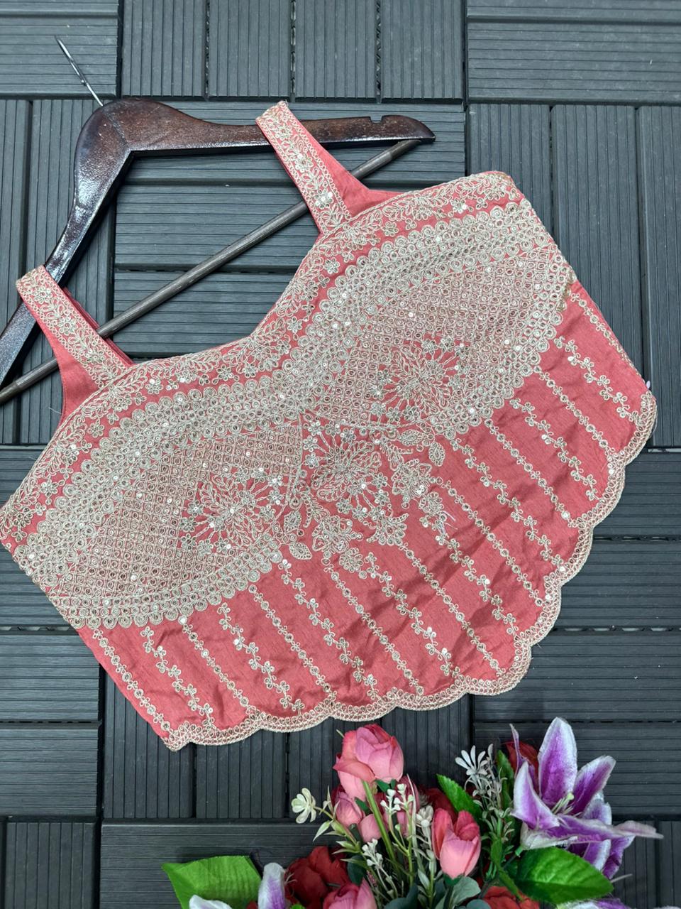 New Super Trending Embroidery Sequence Work Ready To Wear Saree With Embroidery Blouse