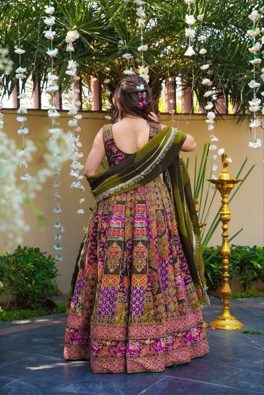 Buy This Exquisite Printed Chinon Wedding Gown Set