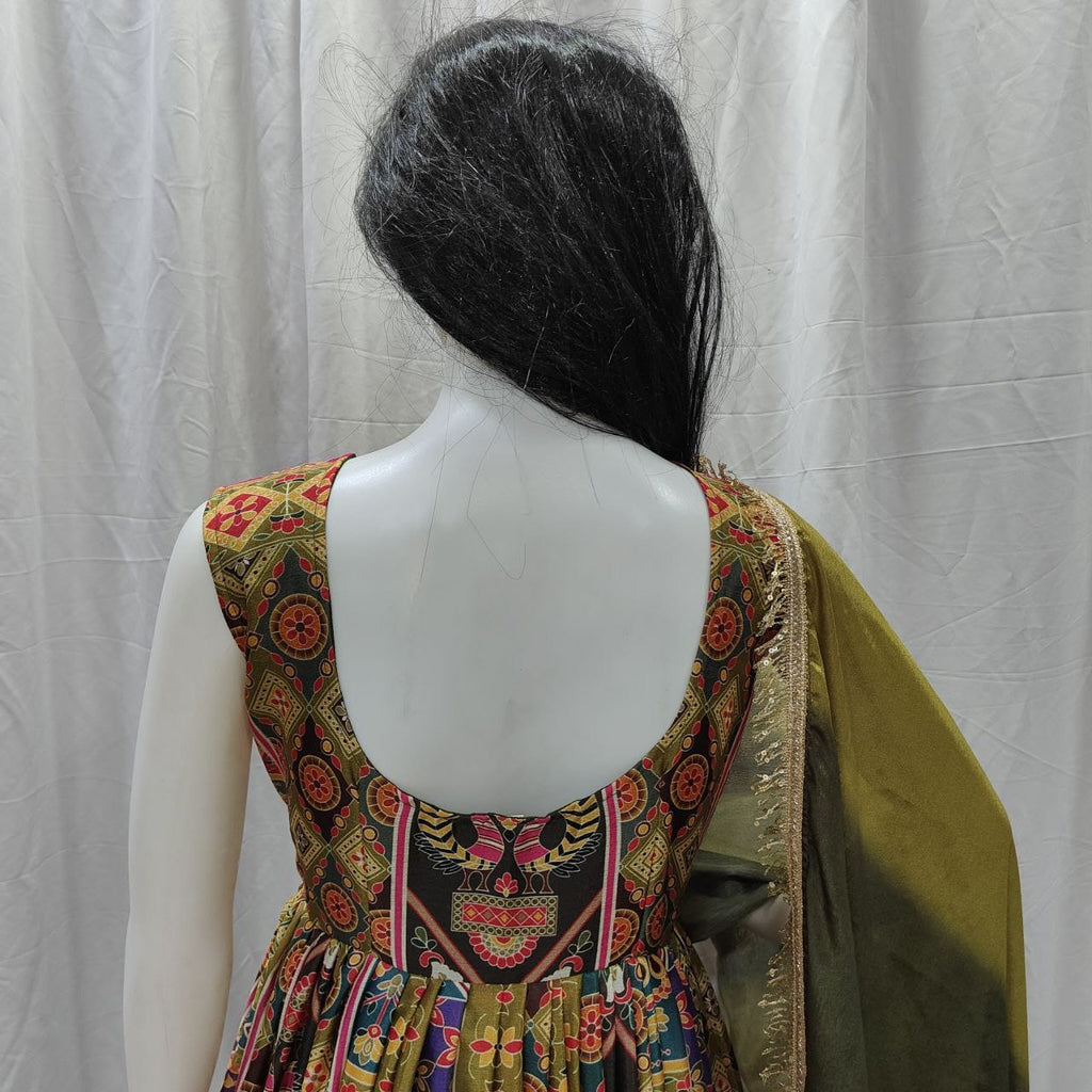 Buy This Exquisite Printed Chinon Wedding Gown Set