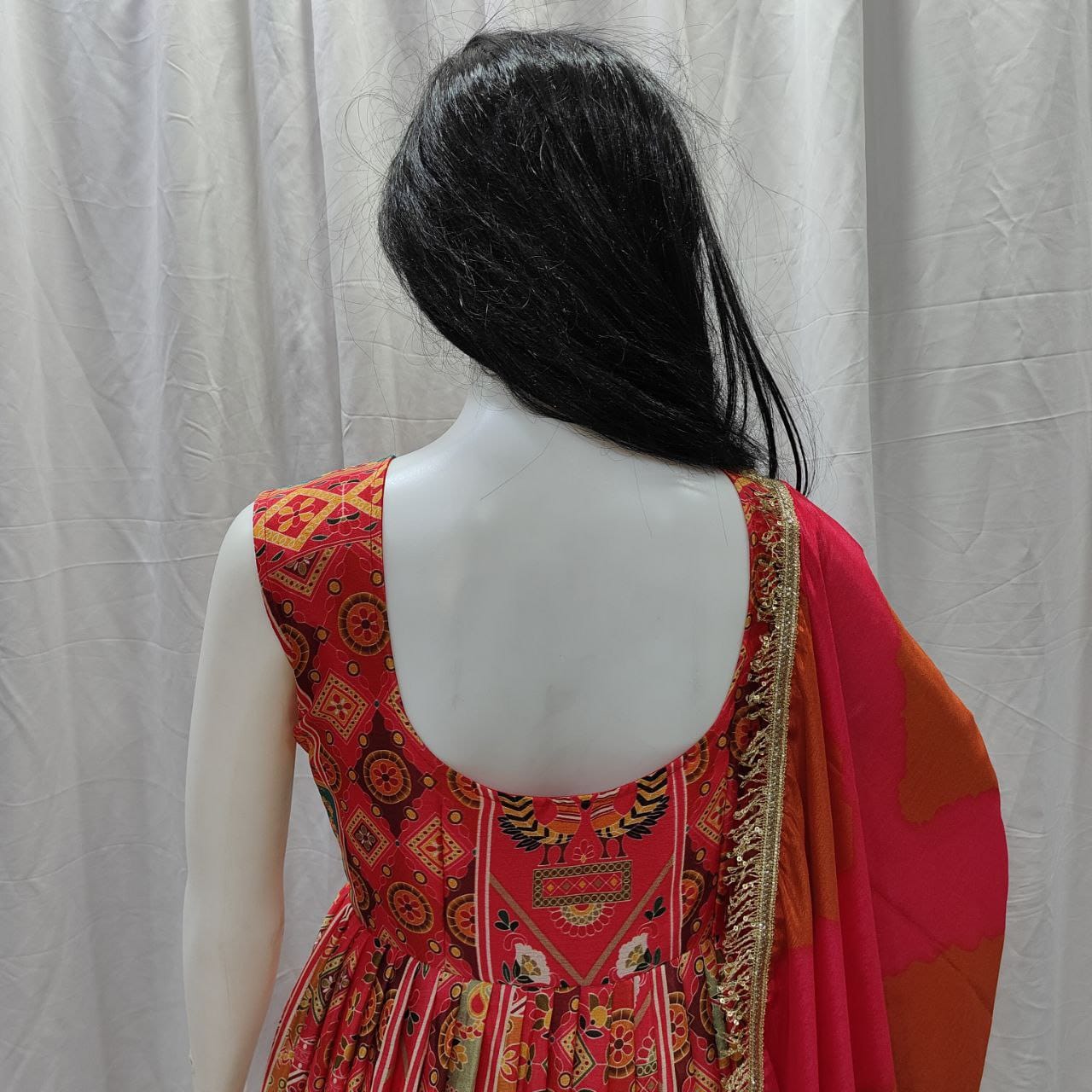 Buy This Exquisite Printed Chinon Wedding Gown Set