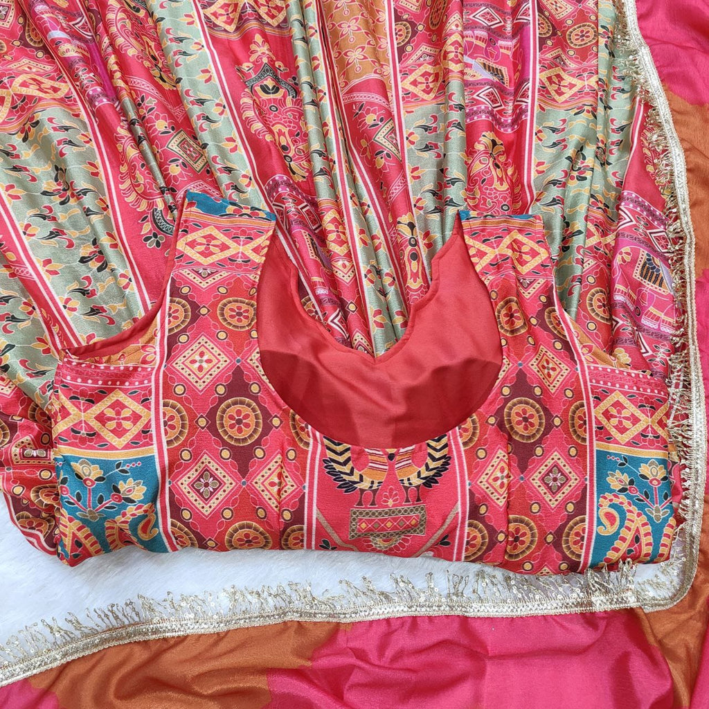 Buy This Exquisite Printed Chinon Wedding Gown Set