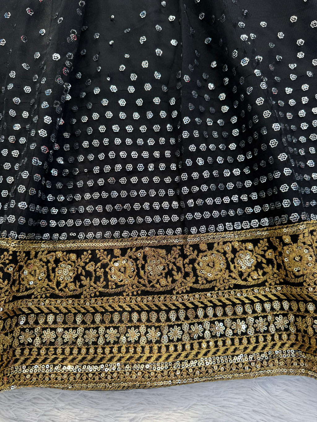 Regal Black Butterfly Net Anarkali Gown with Intricate Zari Work