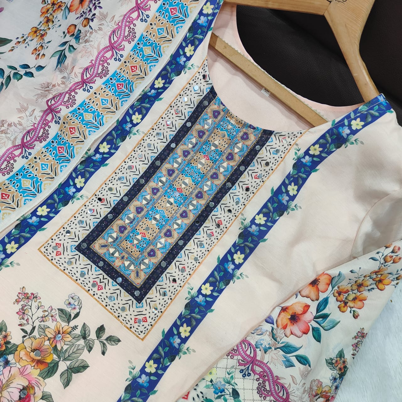 Elegant Floral Muslin Suit Set is Ready For Occasions