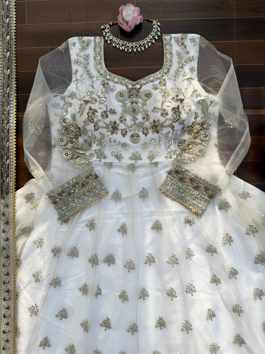 ✨ Designer Gown with Lehngha Set - 🎀 Crafted in Classy Tones with Premium Fabric & Detailing ✨