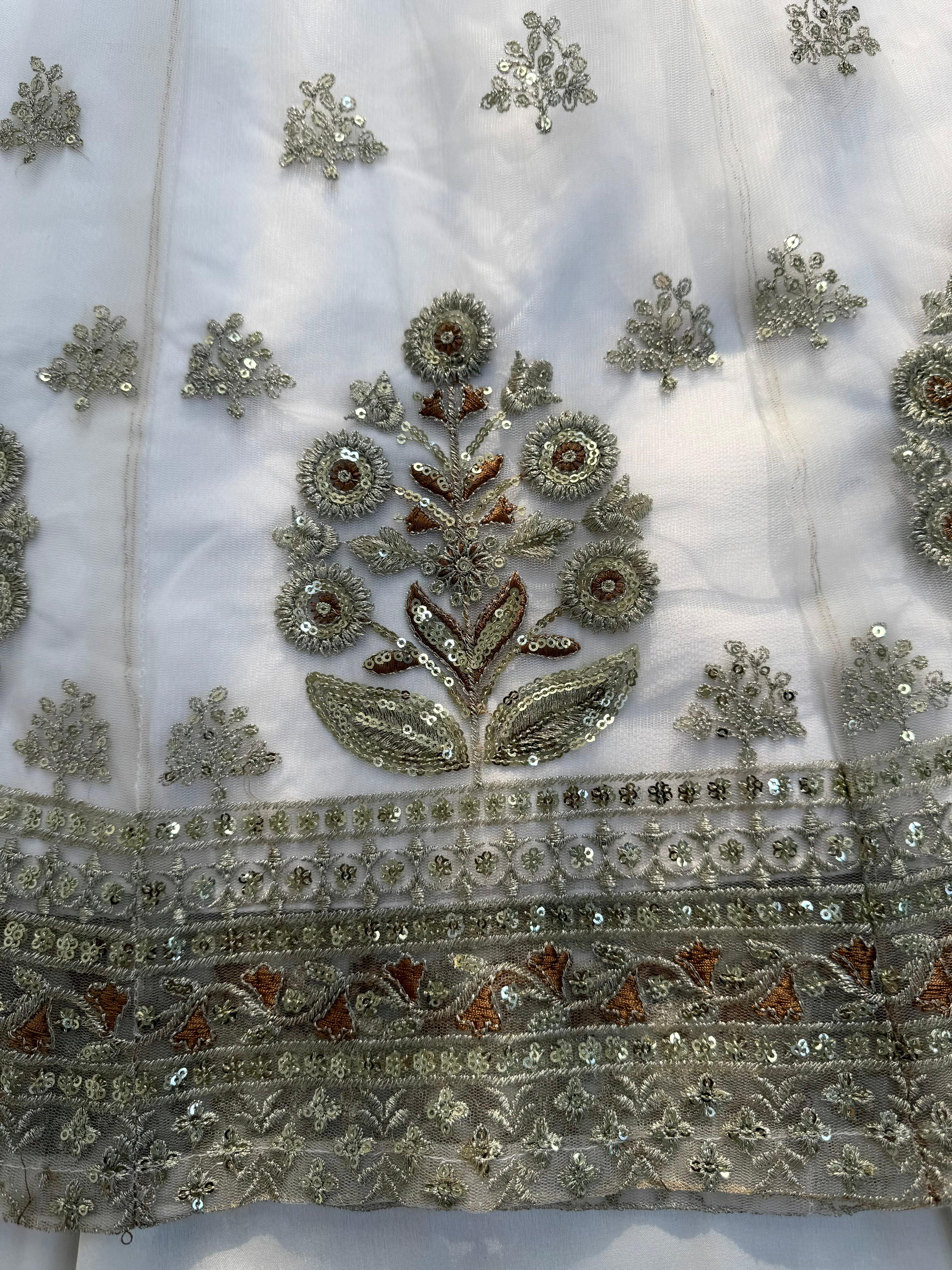 ✨ Designer Gown with Lehngha Set - 🎀 Crafted in Classy Tones with Premium Fabric & Detailing ✨