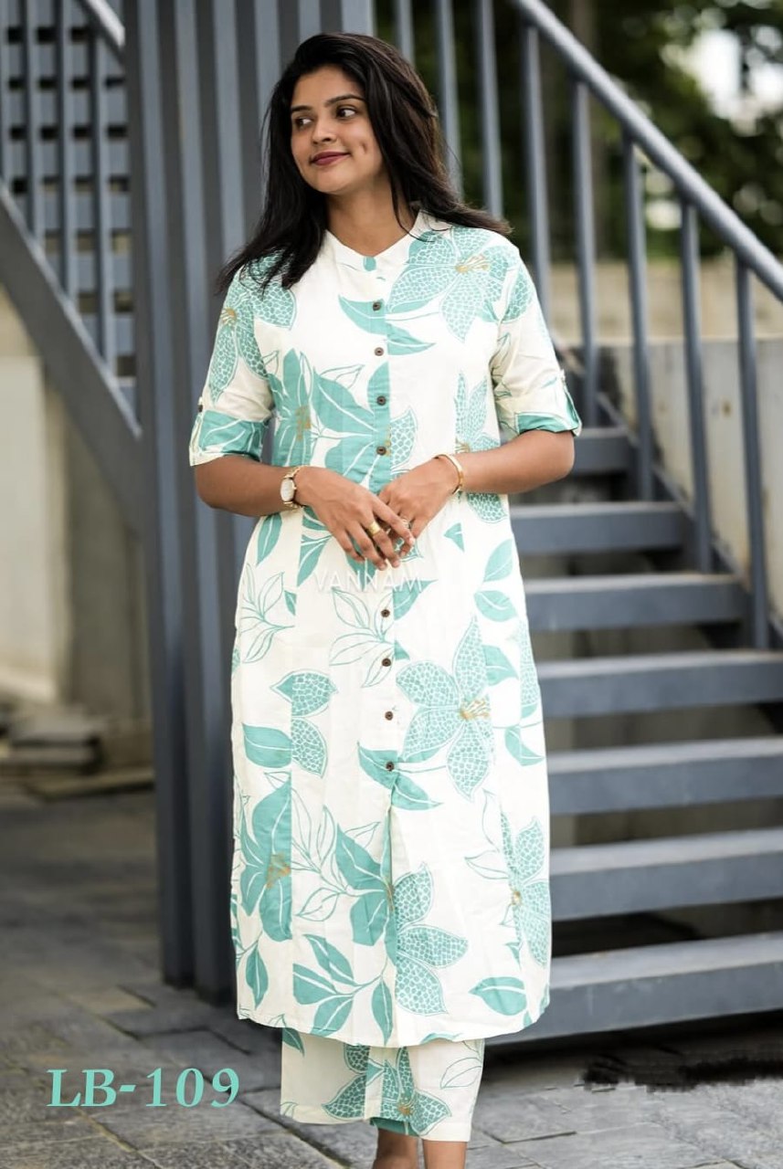 For Summer Designer Cord Set with Aline Cut Kurti Pattern Paired with Ankle Length Pent Top