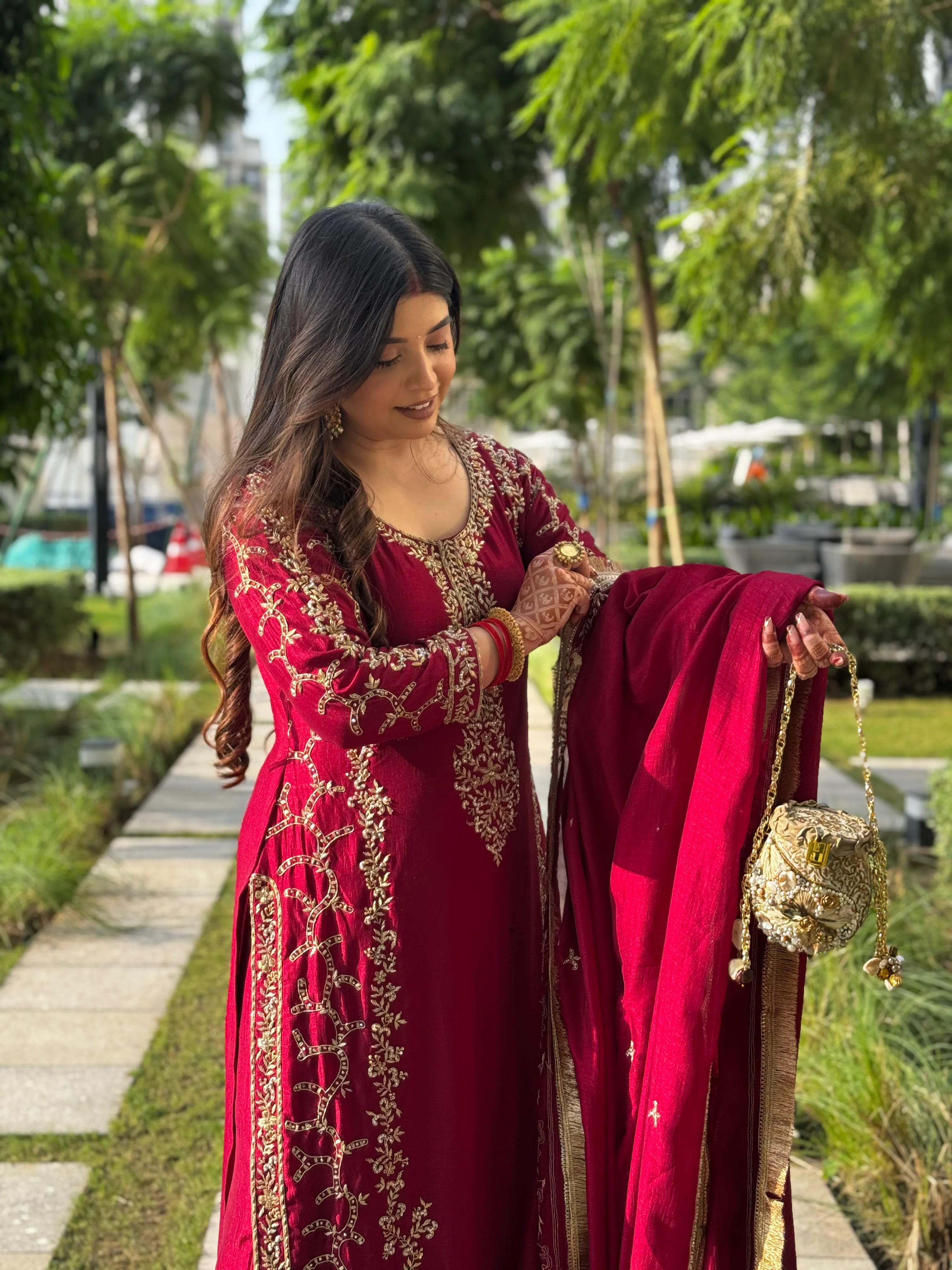 ✨ Designer Palzoo Set - 🎀 Crafted in Classy Tones with Premium Fabric & Detailing
