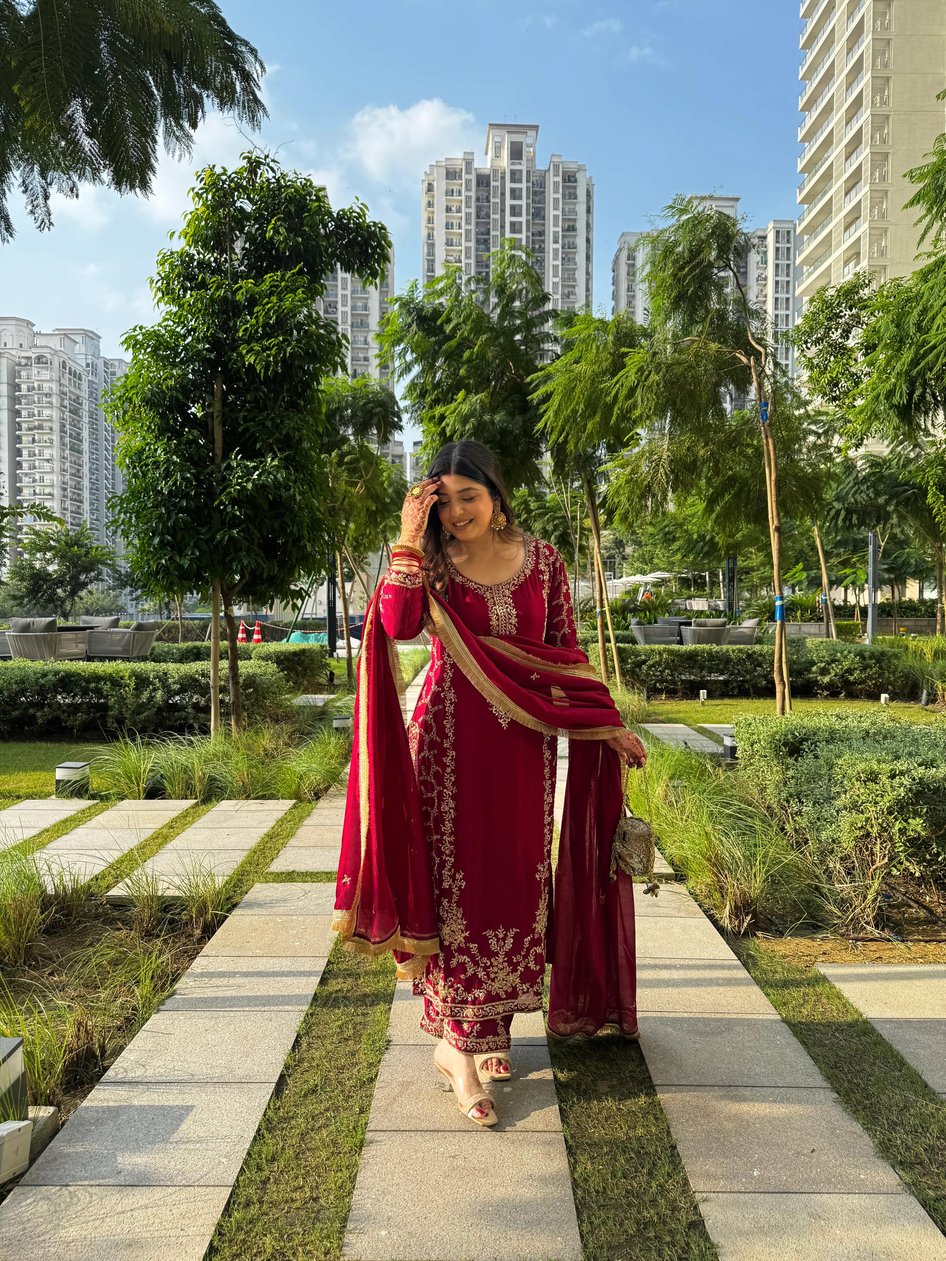 ✨ Designer Palzoo Set - 🎀 Crafted in Classy Tones with Premium Fabric & Detailing