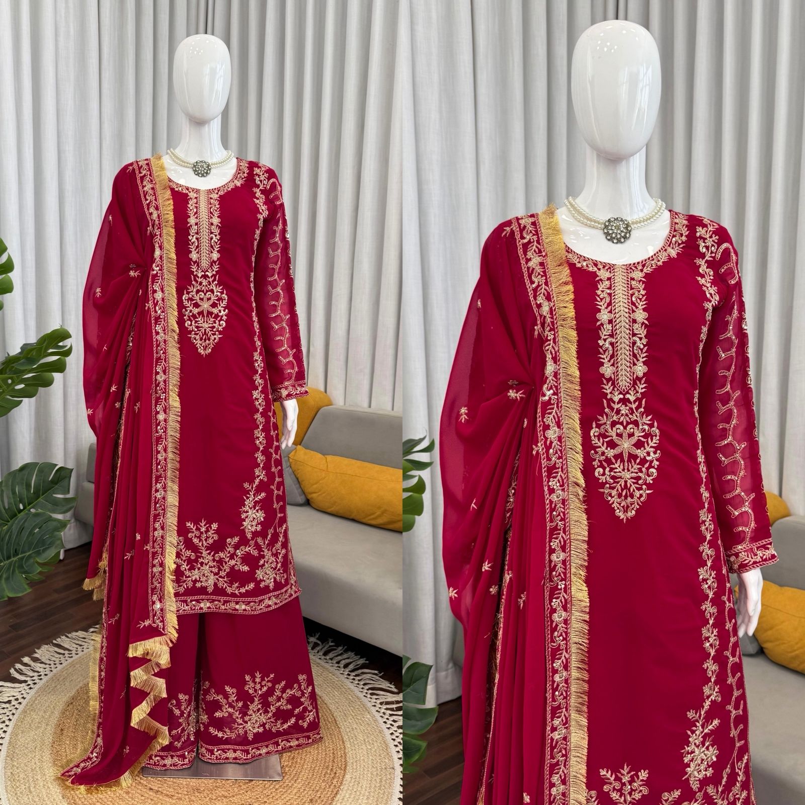 ✨ Designer Palzoo Set - 🎀 Crafted in Classy Tones with Premium Fabric & Detailing