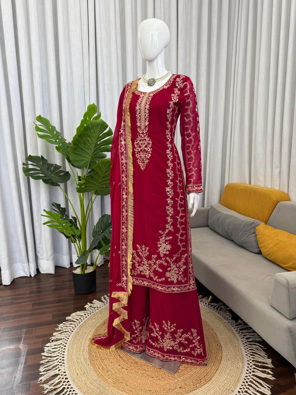 ✨ Designer Palzoo Set - 🎀 Crafted in Classy Tones with Premium Fabric & Detailing