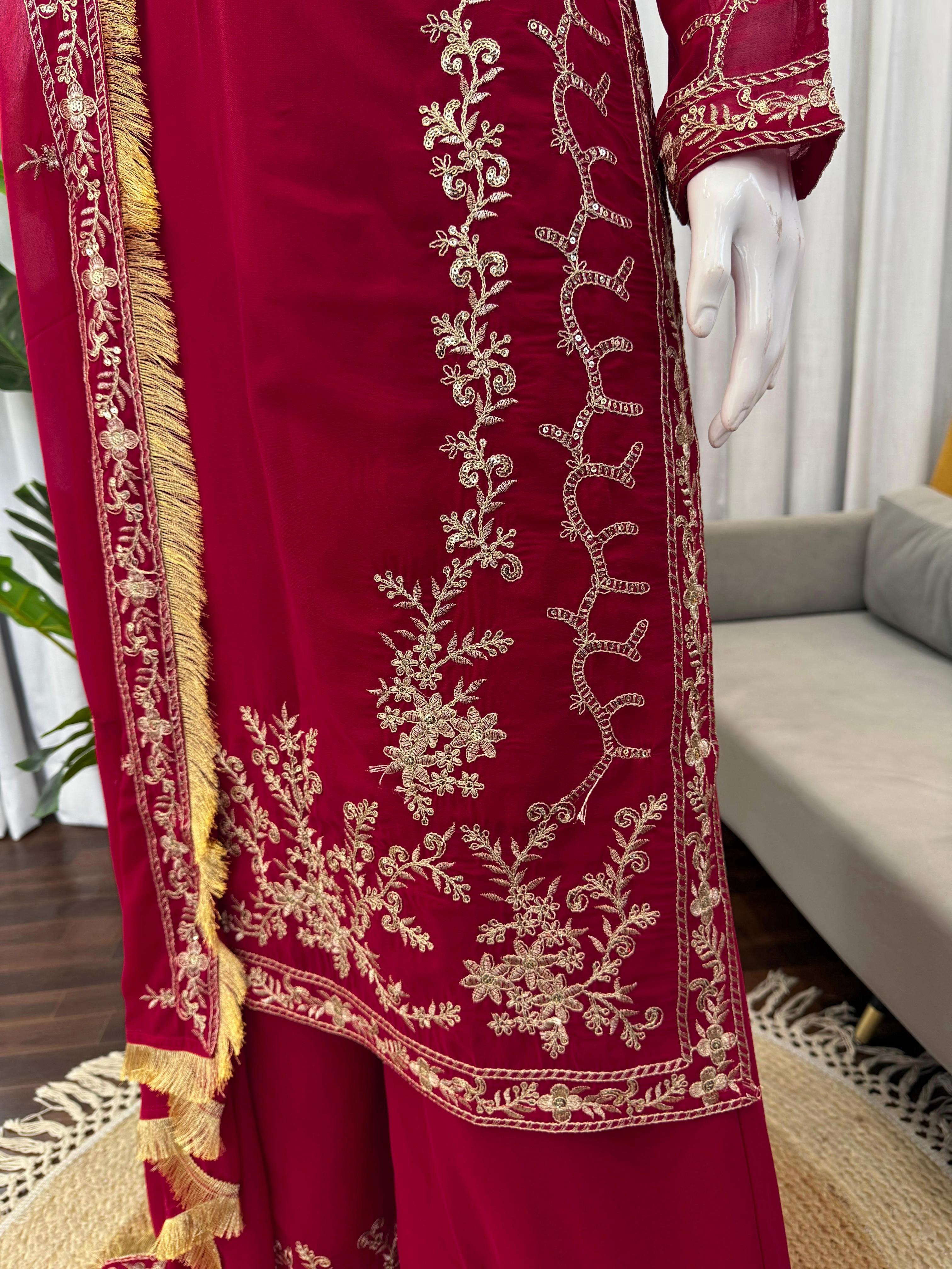 ✨ Designer Palzoo Set - 🎀 Crafted in Classy Tones with Premium Fabric & Detailing