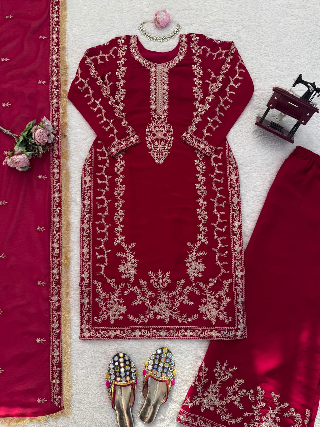 ✨ Designer Palzoo Set - 🎀 Crafted in Classy Tones with Premium Fabric & Detailing